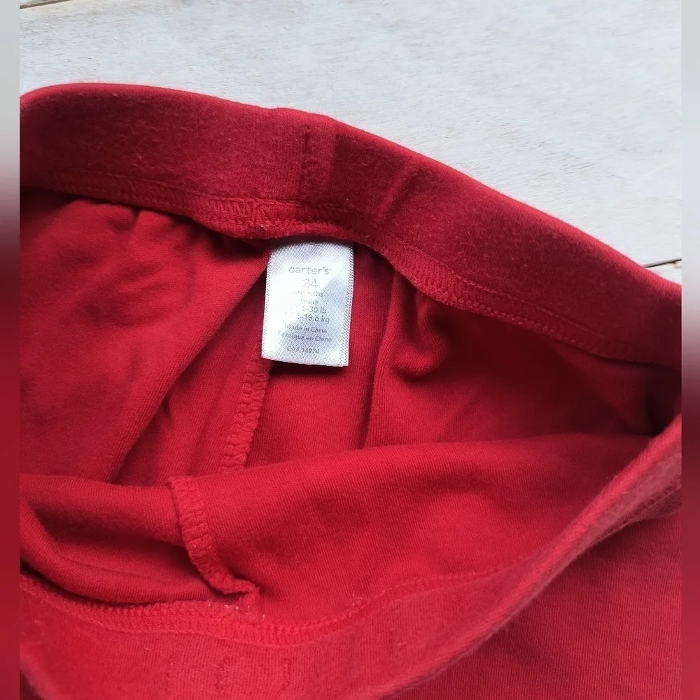 Carter's Toddler Boys Sweatpants Jogger Pants Red Gray Size 24 Months